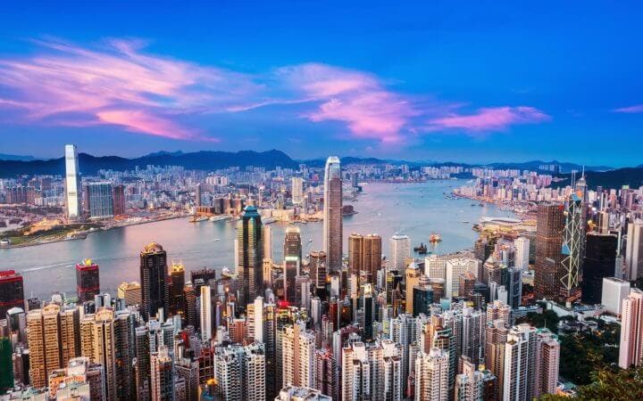De rascacielos meer dan Hong Kong