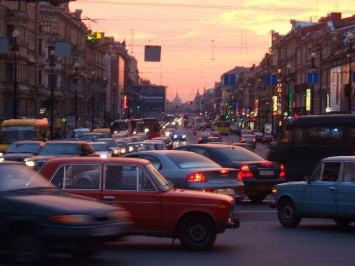Problemas de tráfico en San Petersburgo