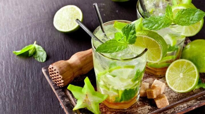 Ingredientes principais do Mojito cetogênico