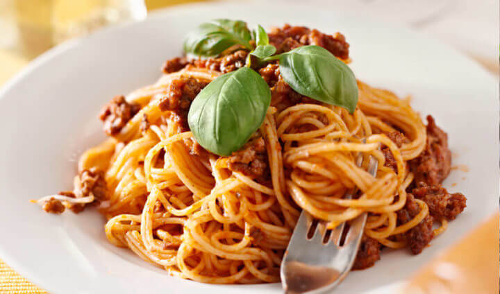 ¿Receta saludable de pasta a la boloñesa?