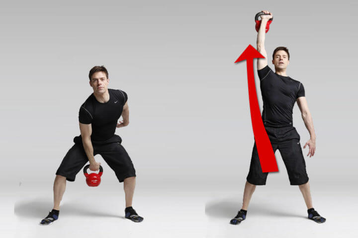 Ejercicio dead snatch con kettlebell para quemar grasa
