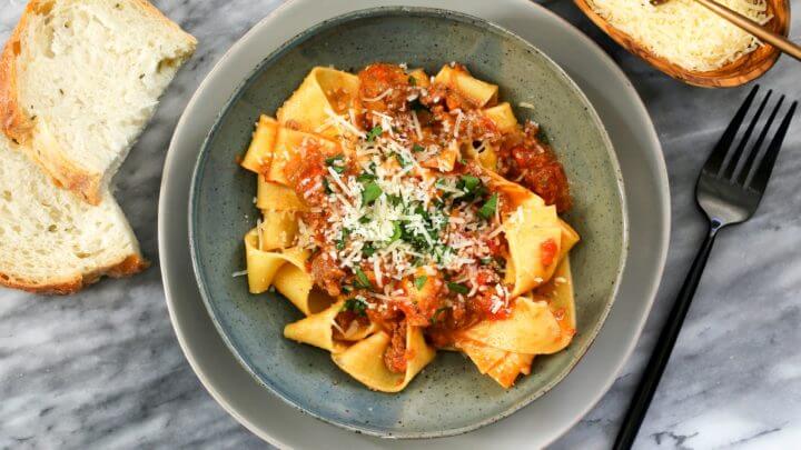 Receta saludable de pasta a la boloñesa
