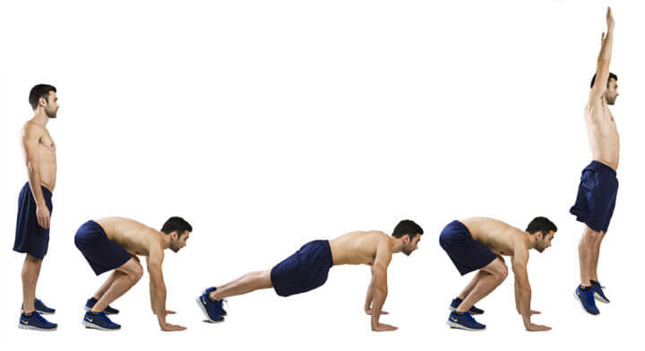 El burpee es un excelente ejercicio casero sin equipamiento