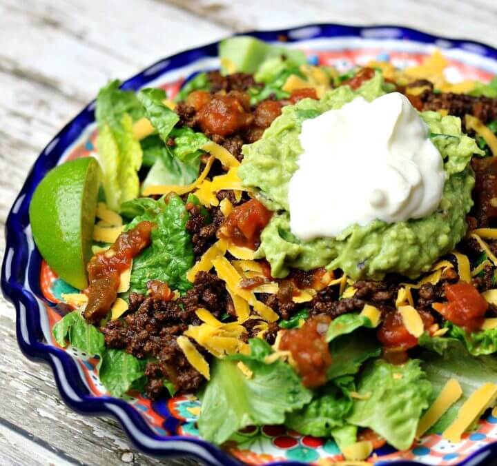 Ensalada cetogénica de tacos