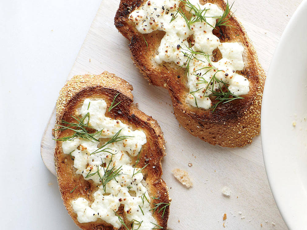 Tostadas de queso de cabra