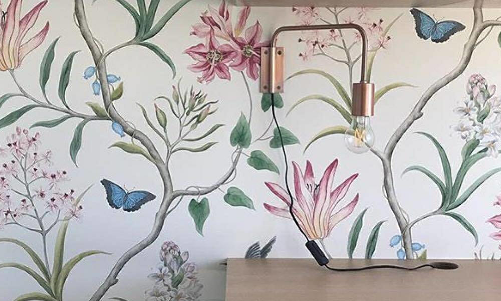 decoración con papel pintado